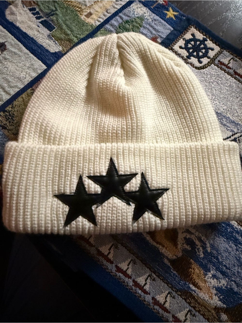 Amiri Beanie 100% Authentic with Black Star Appliqués